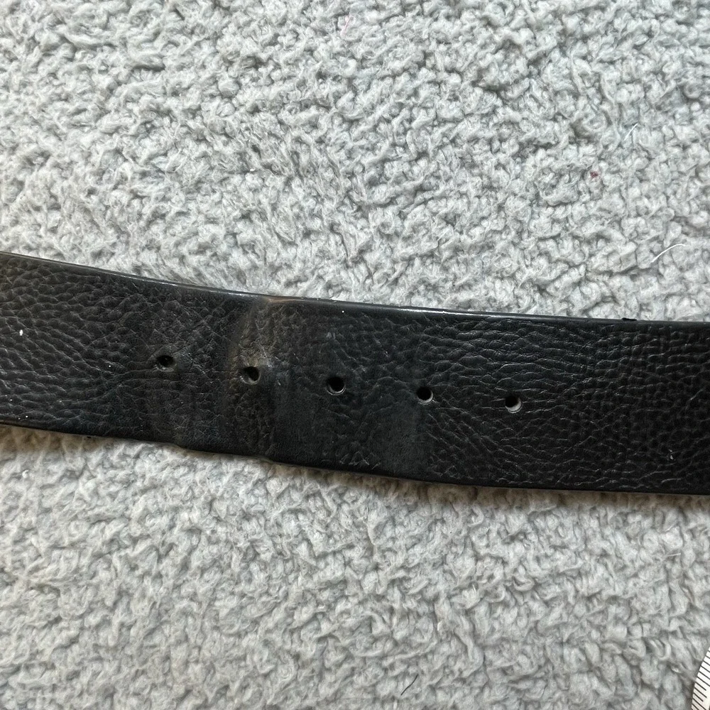 Lauren Ralph‎ Lauren Belts Mens Large Black Italian Leather w/Brass Buckle READ